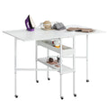 EROMMY Foldable Craft Table with Wheels,White