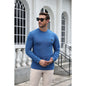 COOFANDY Men's Soft Stretch Long Sleeve T-Shirt Lightweight Crewneck Tee for Everyday Casual Wear-Black-S