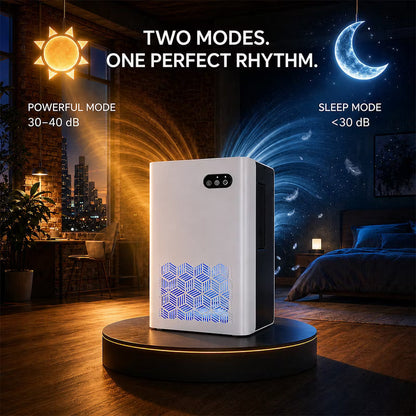 Compact Dehumidifier for Home with Quiet Sleep Mode, Auto Shutoff and Ambient Light,Black