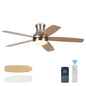 Wanze of Ocean 52 In. 5 Plywood Blade Ceiling Fan with Dimmable LED Light, Reversible DC Motor, App Control For Bedroom Living Room and kitchen, Black