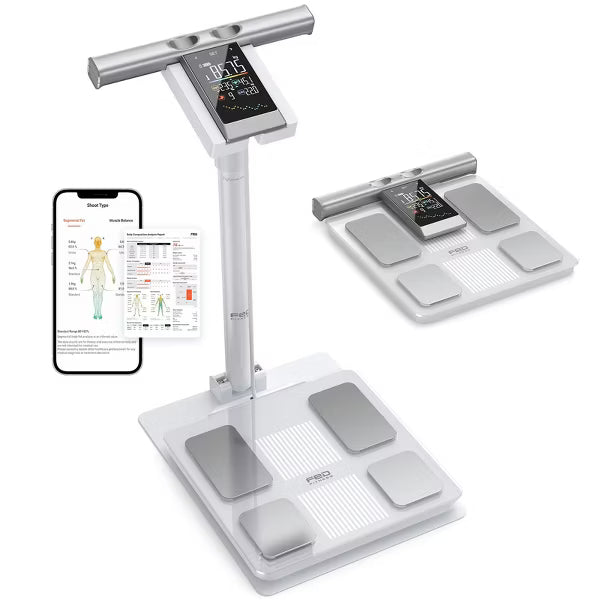 FED Fitness Smart Scale with 8-Electrode BIA, VA Large Display, Bluetooth App, Voice Prompts, Full Body Composition Analysis, 440 lb Capacity