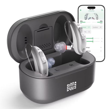 KYYWEE OTC Hearing Aids for Seniors - Rechargeable Bluetooth Digital Devices, App Control, Long Lasting Battery
