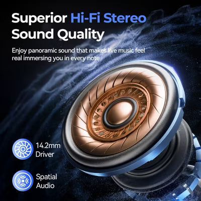 VEATOOL T5 Wireless Earbuds Open Ear Headphone Sport, Bluetooth 5.4 Earbud, 50Hrs Earphone with Earhook, Noise Cancelling Mic