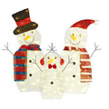 3Pcs 2D Christmas Snowman Yard Decoration Snowman Family Outdoor Decoration With 90Pcs LED Warm Yellow Lights 8 Lighting Modes IP44 Waterproof