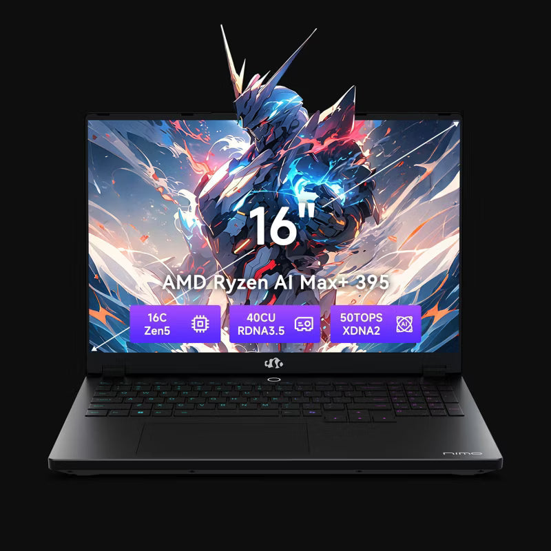 Nimo Axis AI Gaming Laptop AMD Ryzen AI Max+ 395, WiFi 7 for Gaming & AI Creation, 128GB RAM 4TB SSD, Black