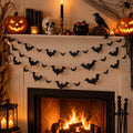 LauKingdom 4 Pack 156in Black Bat Garland Halloween Decorations Hanging Bats for Wall Door Ceiling Fireplace Party Home Decor