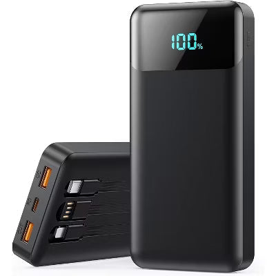 10,000mAh power bank supporting 1.5-hour fast charging; suitable for home backup, outdoor emergencies, and camping.