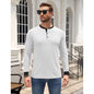 COOFANDY Men's Contrast Collar & Cuff Long Sleeve Cotton Henley Shirt Black S