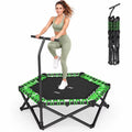 BCAN 51" Foldable Bungee Rebounder Trampoline for Adults, 500 lbs Capacity, Handle, Large Jumping Area, Low-Impact Indoor Workout, Quick Setup