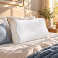 Bed Pillows 4-Layer Pillow for Neck Relief - Adjustable Memory Foam Pillow for Sleeping Time, Ergonomically Designed Pillow for Back & Side Sleepers