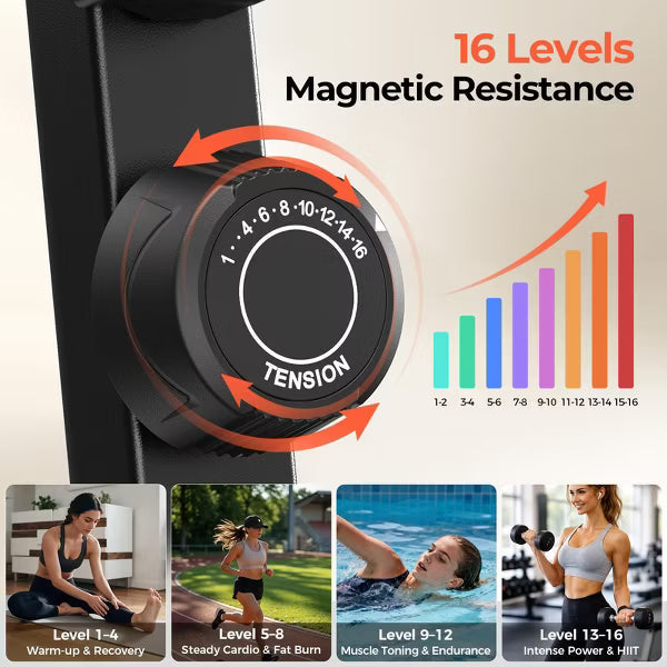 FED FITNESS Elliptical Machine for Home, Magnetic Elliptical Trainer with Adjustable Resistance, Full-Body Low-Impact Exercise Machine