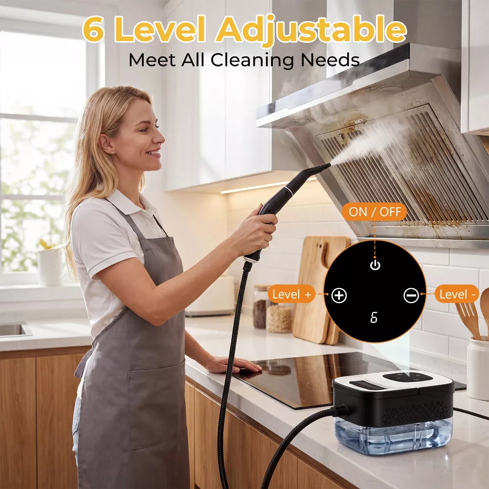 Handheld Steam Cleaner with Fast Heat-Up and Adjustable Settings for Home and Car Detailing Cleaning,White