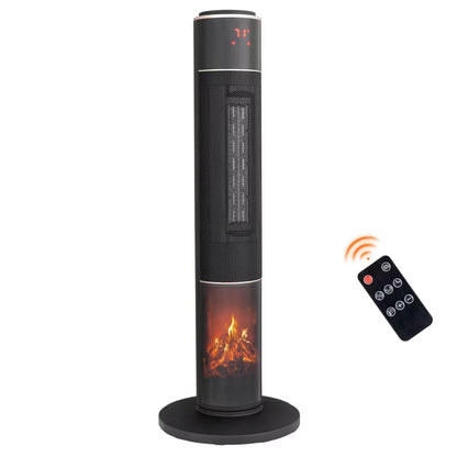 Karl Home 1500-Watt 33 in. Portable Electric Tower Space Heater with 3D Flame 60° Oscillation