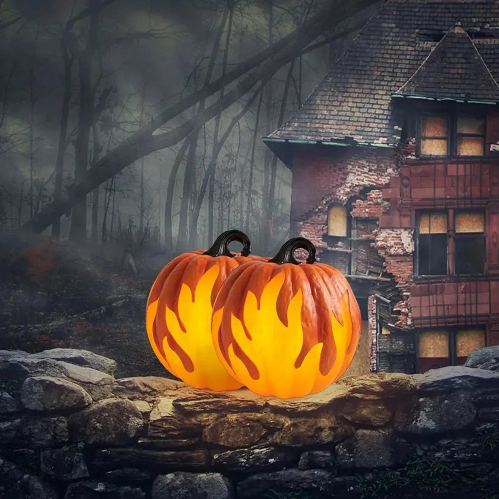 Halloween Pumpkin Lantern Battery Operated Jack O Lantern Flame Lighted Pumpkin Party Favor For Halloween Home Decoration