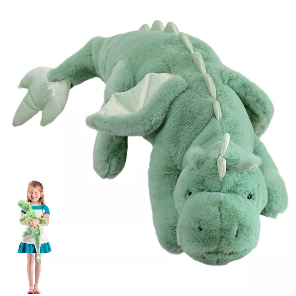 TITQWOP Dinosaur Plush Toy Pillow, Cute Dinosaur Stuffed Animals Toys Dolls, Soft Long Dinosaur Body Pillow Gift for Kids Boys Girls Green 28 inch