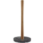Marble Base Wood Paper Towel Holder, Modern Decorative Countertop Standing Roll Holder for Kitchen, Bathroom, Toilet and Pantry,Black