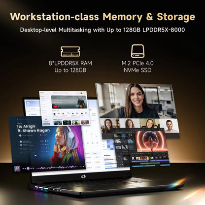 Nimo Axis AI Gaming Laptop AMD Ryzen AI Max+ 395, WiFi 7 for Gaming & AI Creation, 128GB RAM 4TB SSD, Black