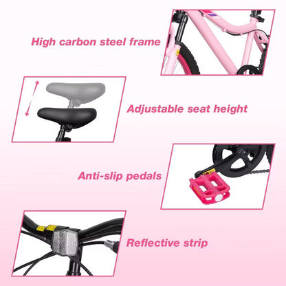Hykolity 20 in Kid Mountain Bike, Kids Bicycle for Age 6-11 Years Old, Girl Bike MTB 6 Speed, Adjustable Seat Height Purple