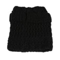 Women's Crochet Knit Boot Cuffs with Side Buttons, Cozy Acrylic Leg Warmers for Layering with Tall or Short Boots - Black