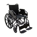 Black Lightweight Foldable Transport Wheelchair for Seniors, 16 Inch Portable Seat with Removable Armrests, Swing-Away Footrests & Locking Handbrakes