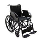 Black Lightweight Foldable Transport Wheelchair for Seniors, 16 Inch Portable Seat with Removable Armrests, Swing-Away Footrests & Locking Handbrakes