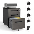 VIYET 3 Drawer Mobile File Cabinet with Lock, Fully Assembled Rolling Steel Filing Cabinet with Locking Casters, Anti-Tip Storage