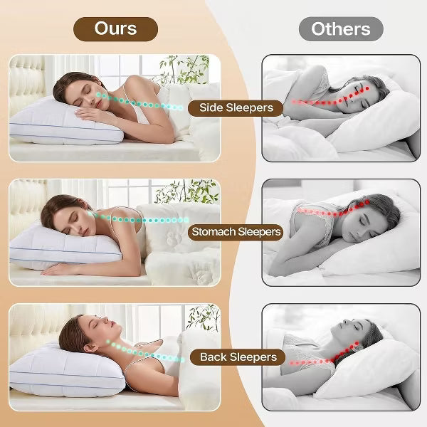 Adjustable Bed Pillows for Sleeping - 2 Pack Queen Size, Ideal for Side, Back, and Stomach Sleepers