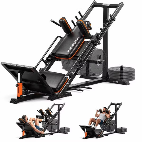 FED FITNESS 2-in-1 Leg Press Machine & Hack Squat Machine, Heavy Duty Home Gym Equipment with Adjustable Footplate, Full ROM Design