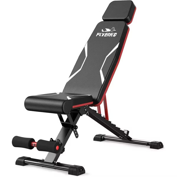 FLYBIRD Adjustable Weight Bench, 5X Stable Lifting Bench, 750LB Capacity Foldable Design for Dumbbell Workouts at Home