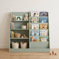 Kids Bookshelf and Toy Storage Organizer 4 Tier Wooden Bookcase Display Shelf for Playroom Bedroom Nursery Living Room