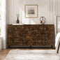 AMERLIFE 7 Drawer Dresser, 60.6" Wide Storage Chest, High Gloss Wood Organizer, Brown