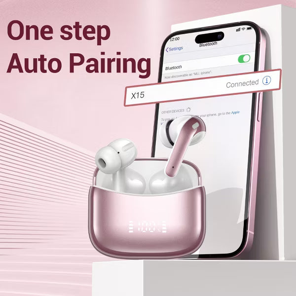 Wireless Charging Bluetooth Earbuds, Hi-Fi Stereo, Touch, IPX Waterproof, Mic – iPhone, Samsung & Android