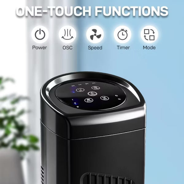 Karl Home 34 inch 3 Speeds Oscillating Tower Fan in Black with Remote Control and Timer