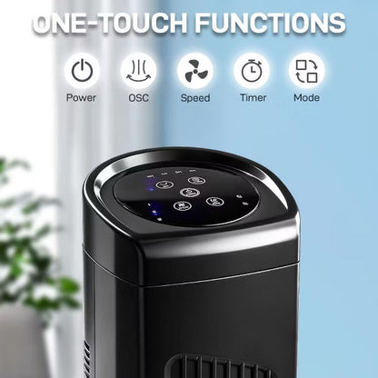 Karl Home 34 inch 3 Speeds Oscillating Tower Fan in Black with Remote Control and Timer