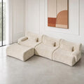 126" Modular Sectional Sofa, L-Shaped Oversized Boneless Foam Couch with 3 Throw Pillows, Deep Seat 4-Seater Living Room Furniture, No Assembly