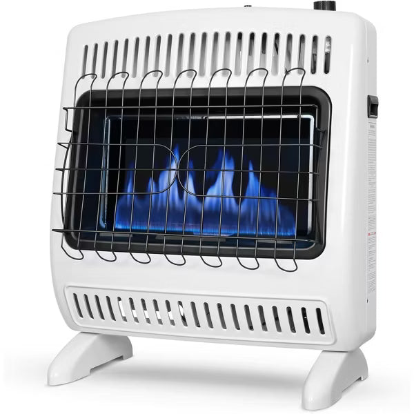 Romswi 30000 BTU Blue Flame Natural Gas Heater, Vent Free Indoor Space Heater with Thermostat, ODS Safety, Wall Mount, Heats Up to 1400 Sq. Ft.