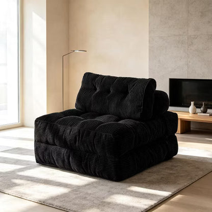 Convertible Corduroy Chair Bed, Sleeper Sofa Chair with Adjustable Lounge Function, Modern Dorm Sofa for Bedroom, Apartment & Living Room