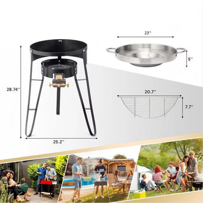 Karl Home 22.8 in. Concave Comal Set With 80,000BTU Propane Stove