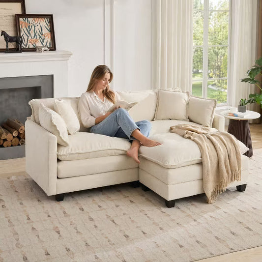 78" Cloud Sectional Couches for Living Room, Boneless Couch , 2 Seater Modular Sectional Sofa