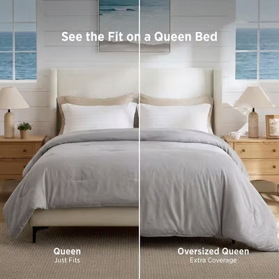 Cooling Comforter Queen Size Cooling Blankets for Hot Sleepers, Lightweight Comforter for Summer with Dual-Sided Cool Tech Grey