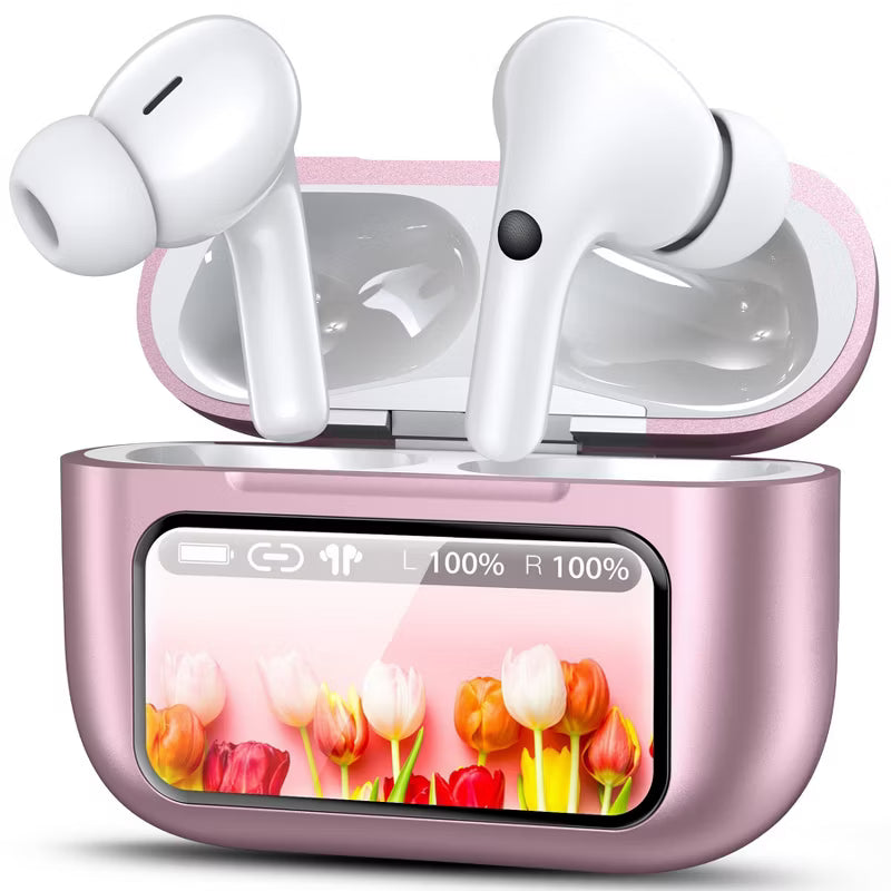 VEAT00L A9 ANC+ENC Earbuds with Smart Touch Screen,Bluetooth 5.4, HiFi Stereo Multiple EQ settings