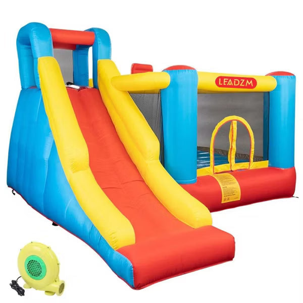Karl Home 130 in. x 124 in. Bounce House with Slide and Air Blower