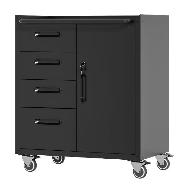 VIYET 35" Rolling Tool Storage Cabinet with Drawers, Adjustable Shelf & Lockable Wheels, Heavy Duty Metal Garage Organizer