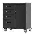 VIYET 35" Rolling Tool Storage Cabinet with Drawers, Adjustable Shelf & Lockable Wheels, Heavy Duty Metal Garage Organizer