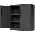 VIYET Metal Storage Cabinet with Lock, 2 Adjustable Shelves, Heavy Duty Steel Utility Cabinet for Office, Garage