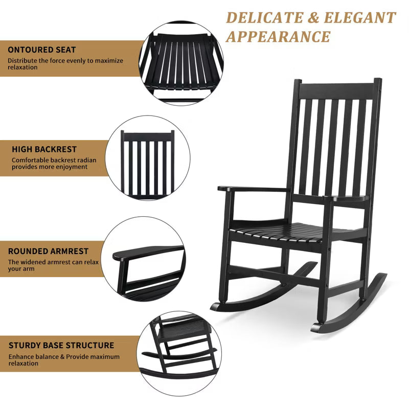 Solid Wood Outdoor Rocking Chair