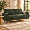 LauKingdom 67.7-Inch 2-Seat Chenille Loveseat Sofa, Mid-Century Modern Couch with Tufted Cushions and Wood Legs for Apartment Living Rooms