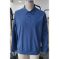 COOFANDY Men's Relaxed Fit Polo Collar Long Sleeve Casual Pullover Sweatshirt Navy Blue S