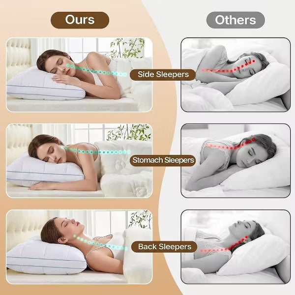 Adjustable Pillows Bed Pillow Queen Size Set of 1 Hotel Luxury Experience Cooling Pillow for Side,Back,Stomach Sleepers Soft Yet Support