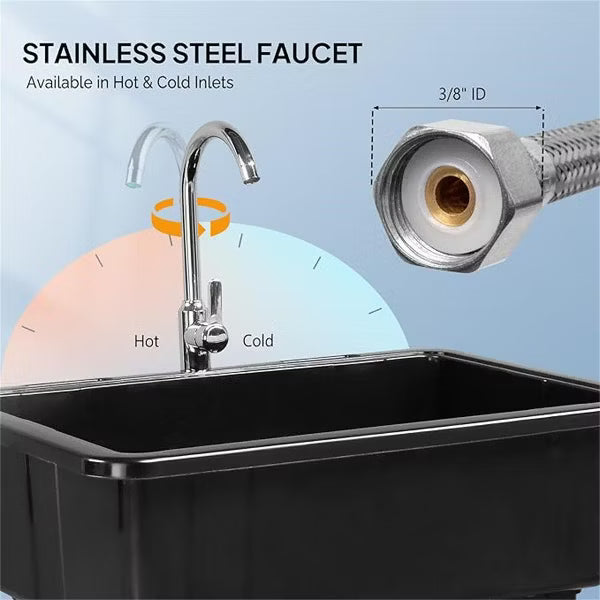 Karl Home 30 in. Utility Sink Washing Room Sink Laundry Tub with Faucet